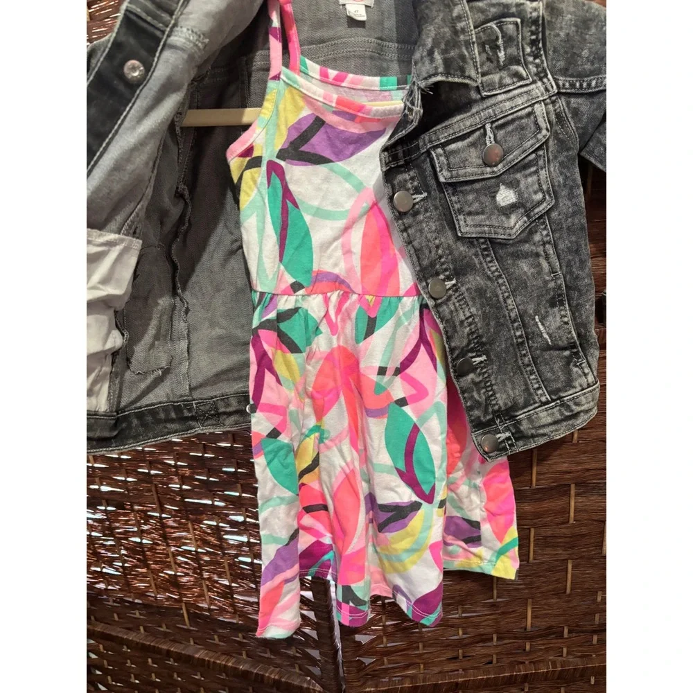 Kids‎ 4T Denim Jacket Dress Elsa Shirt Pants Shorts Outfit Set Bundle